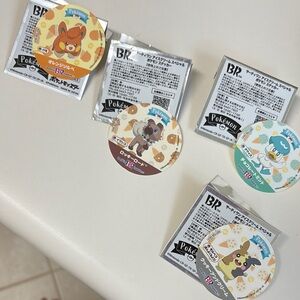 Pokemon Character Badge Collection - Orange, Brown, Blue